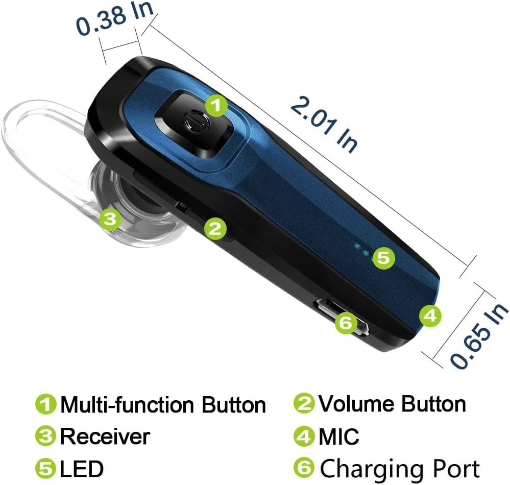 Bluetooth Earpiece, M26 Bluetooth Headset Handsfree V5.0 Wireless Earpie