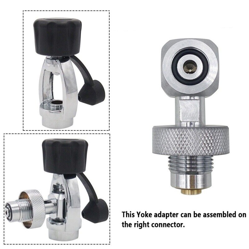 Air Diving Cylinder DIN to Standard Yoke Filling Adapter for Scuba Tank/Valve US