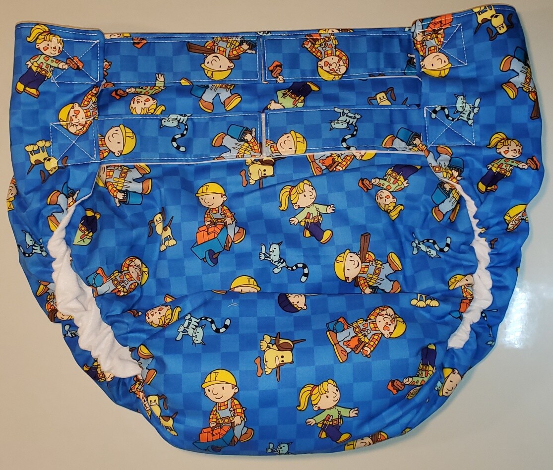 Dependeco All In One cloth adult diaper S/M/L/XL (bob the builder)