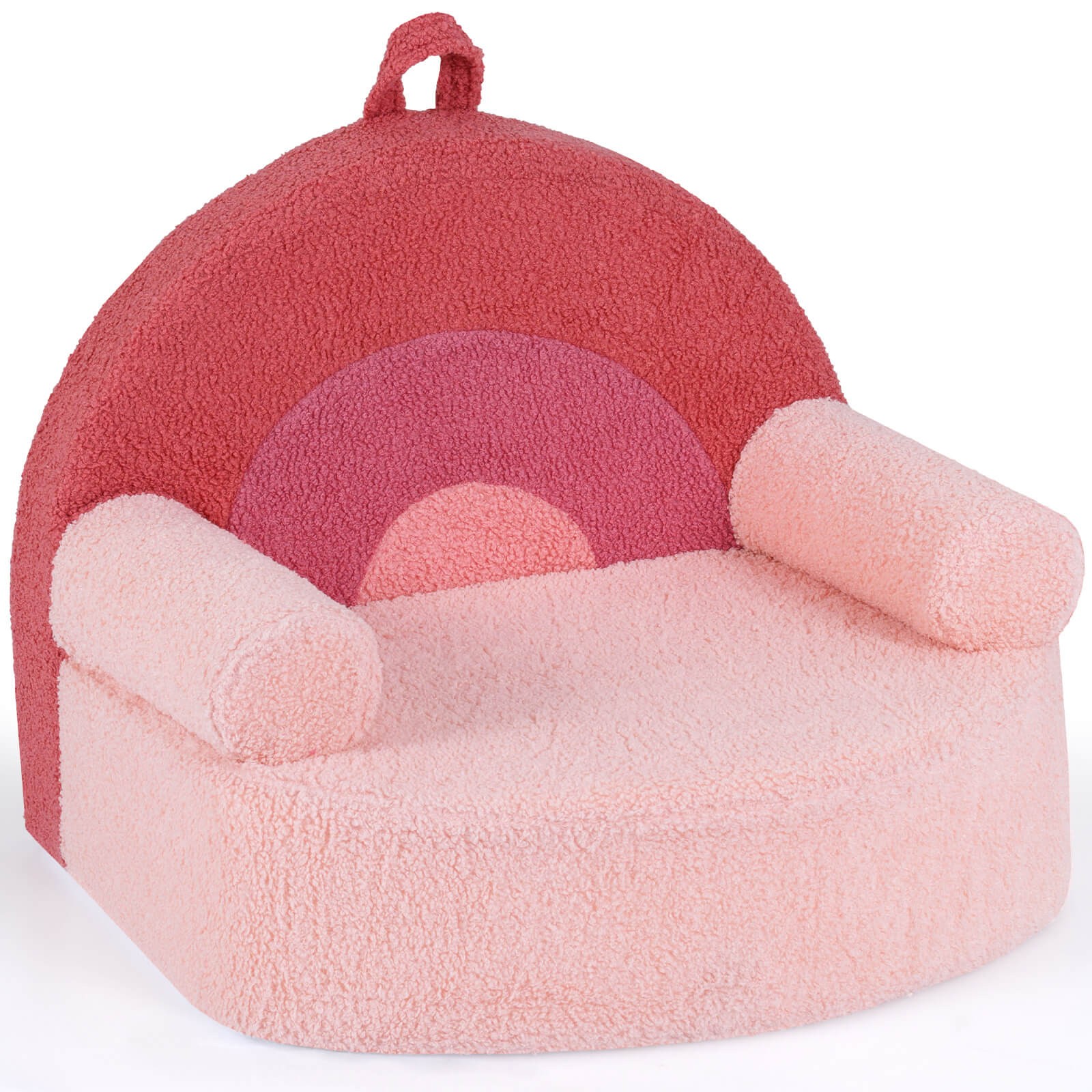 Kids Couch, Toddler Foam Sofa with Soft & Machine-Washable Teddy Fleece Cover