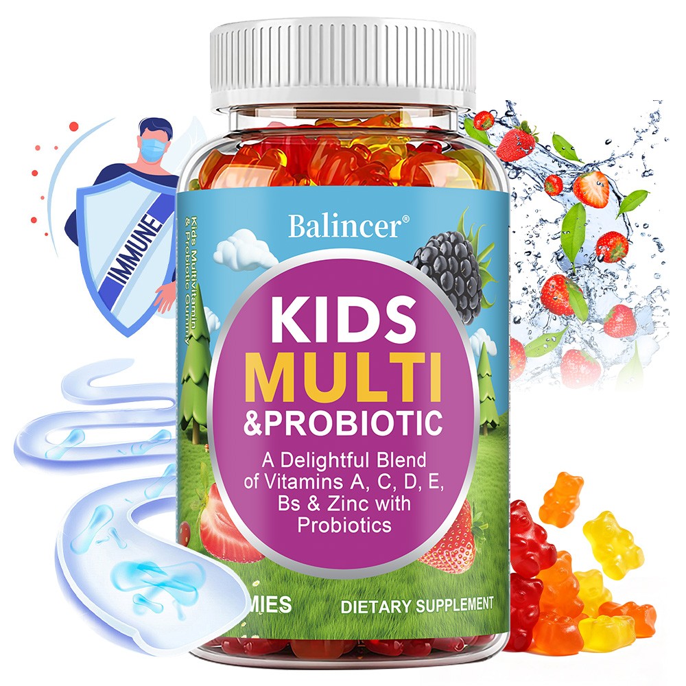 Kid Multi Probiotic Multivitamin With Vitamin A C D E B Zinc 60 Gummies
