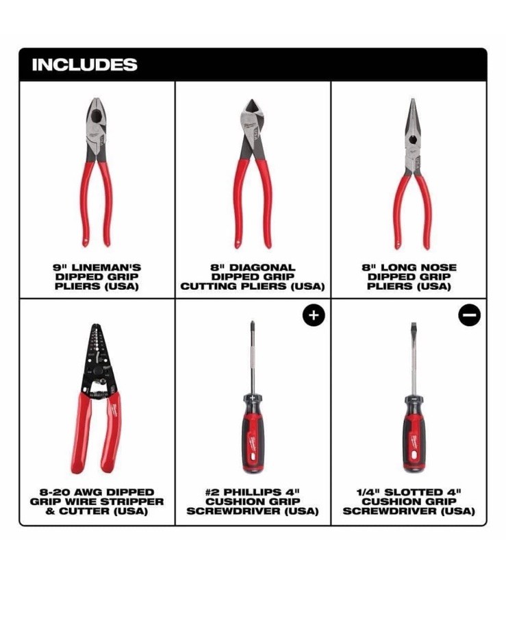 Milwaukee MT500-6 Hand Tool Set 6 Pieces