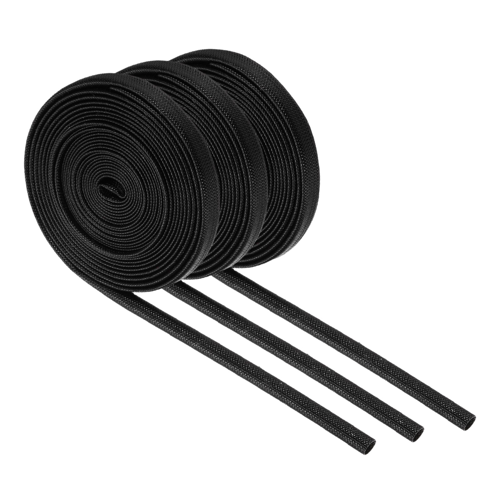3Pcs Wire Insulation Braid Fire Sleeve,9.8Ft-3mm ID Black, High Temp Silicone