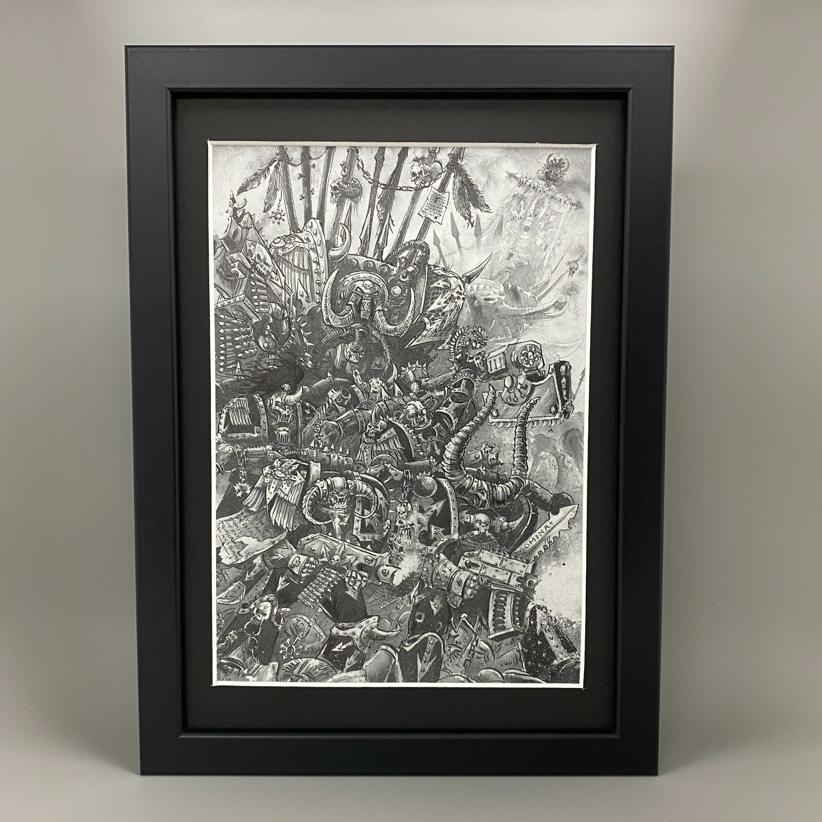 THE BLACK LEGION FRAMED ART CHAOS SPACE MARINES JOHN BLANCHE WARHAMMER 40K