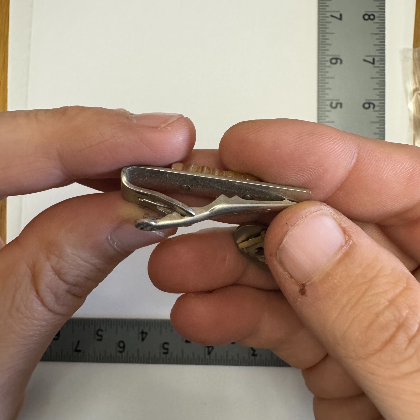 Silver and Gold Tone Cuff Link Tie Clip Set "Bill"