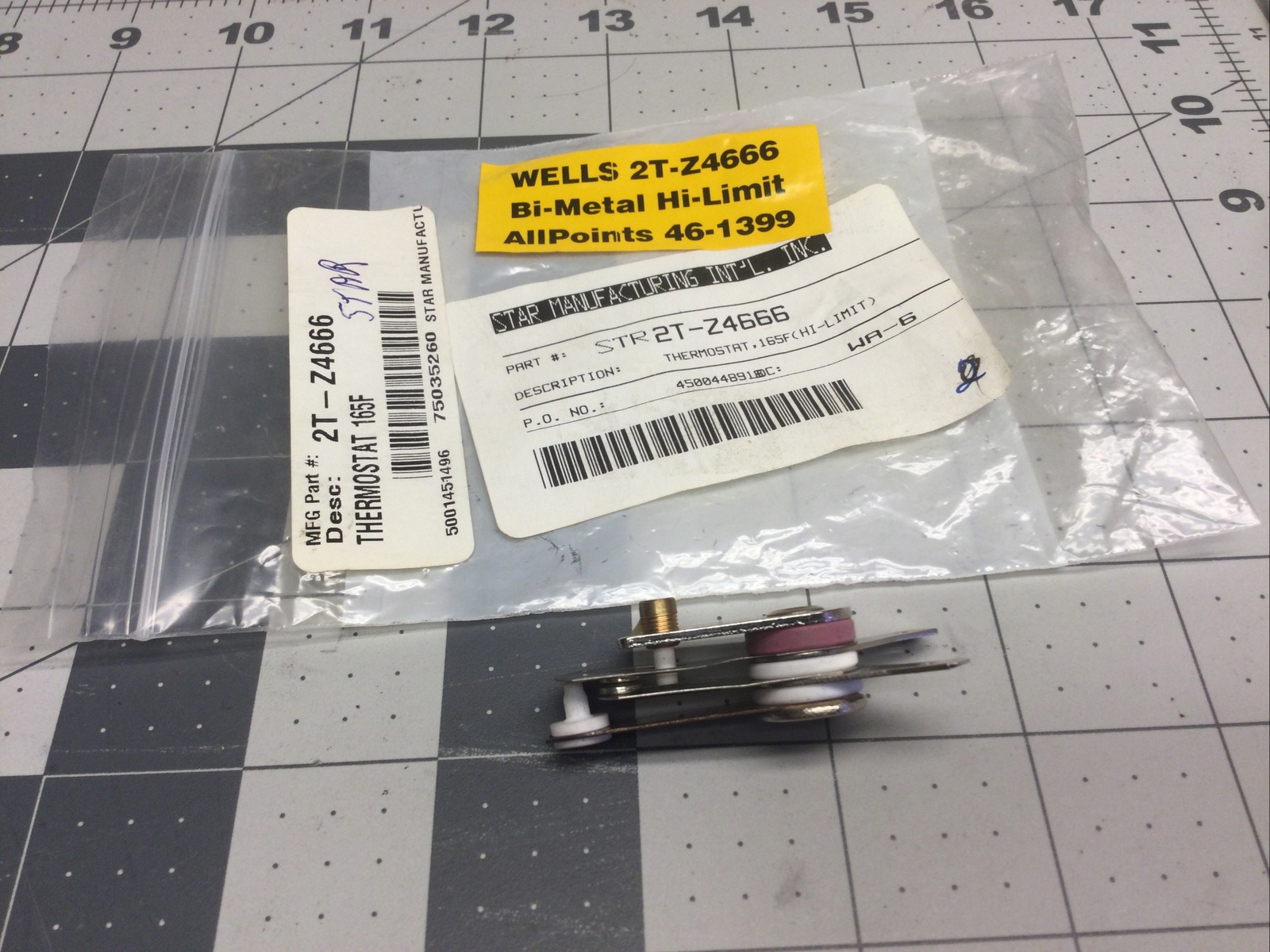 2T-Z4666 Star Thermostat,165F(Hi-Limit) Genuine OEM STA2T-Z4666 - (LXA1J)