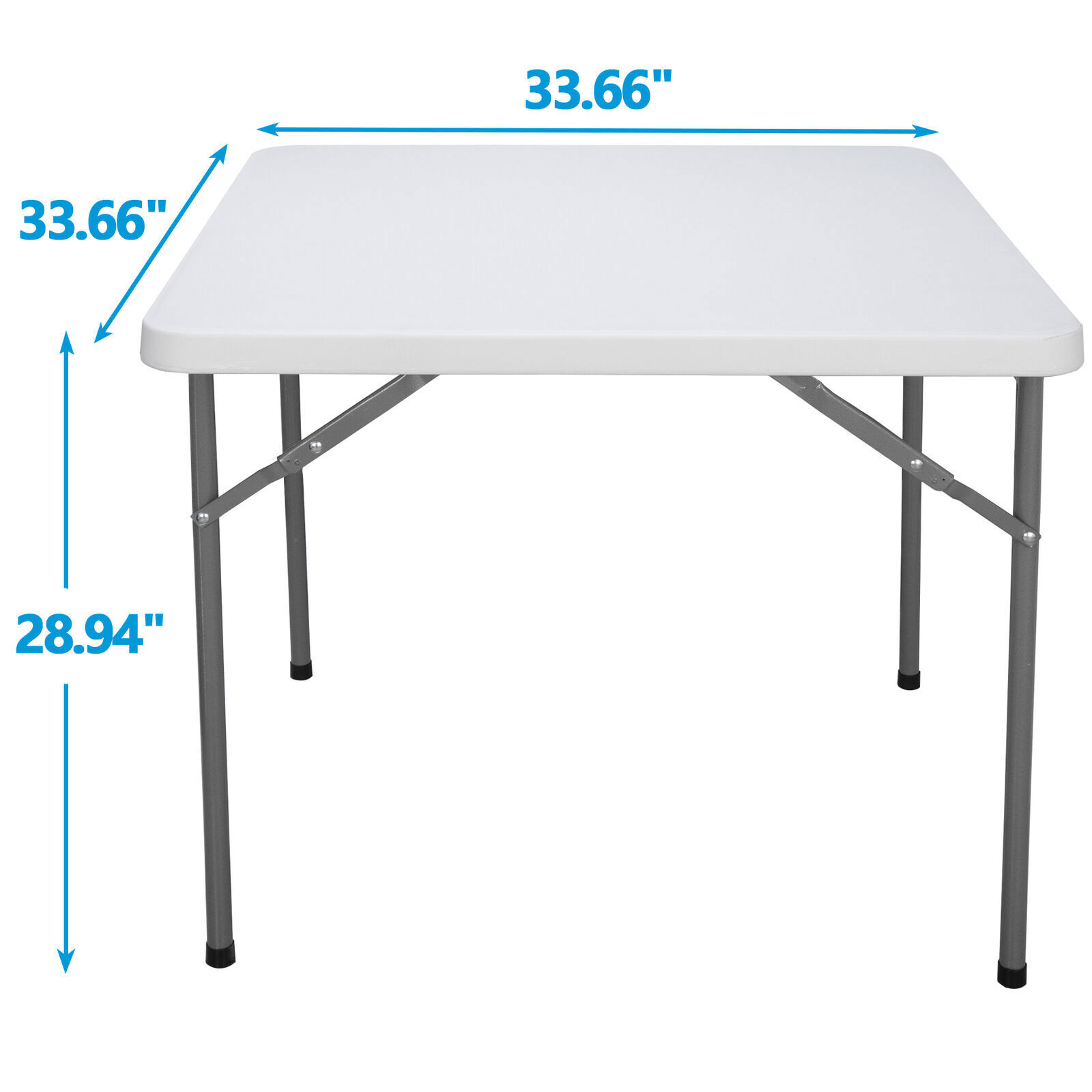 2pcs 3ft Square Folding Table Garden Beach Family Picnic Multipurpose White