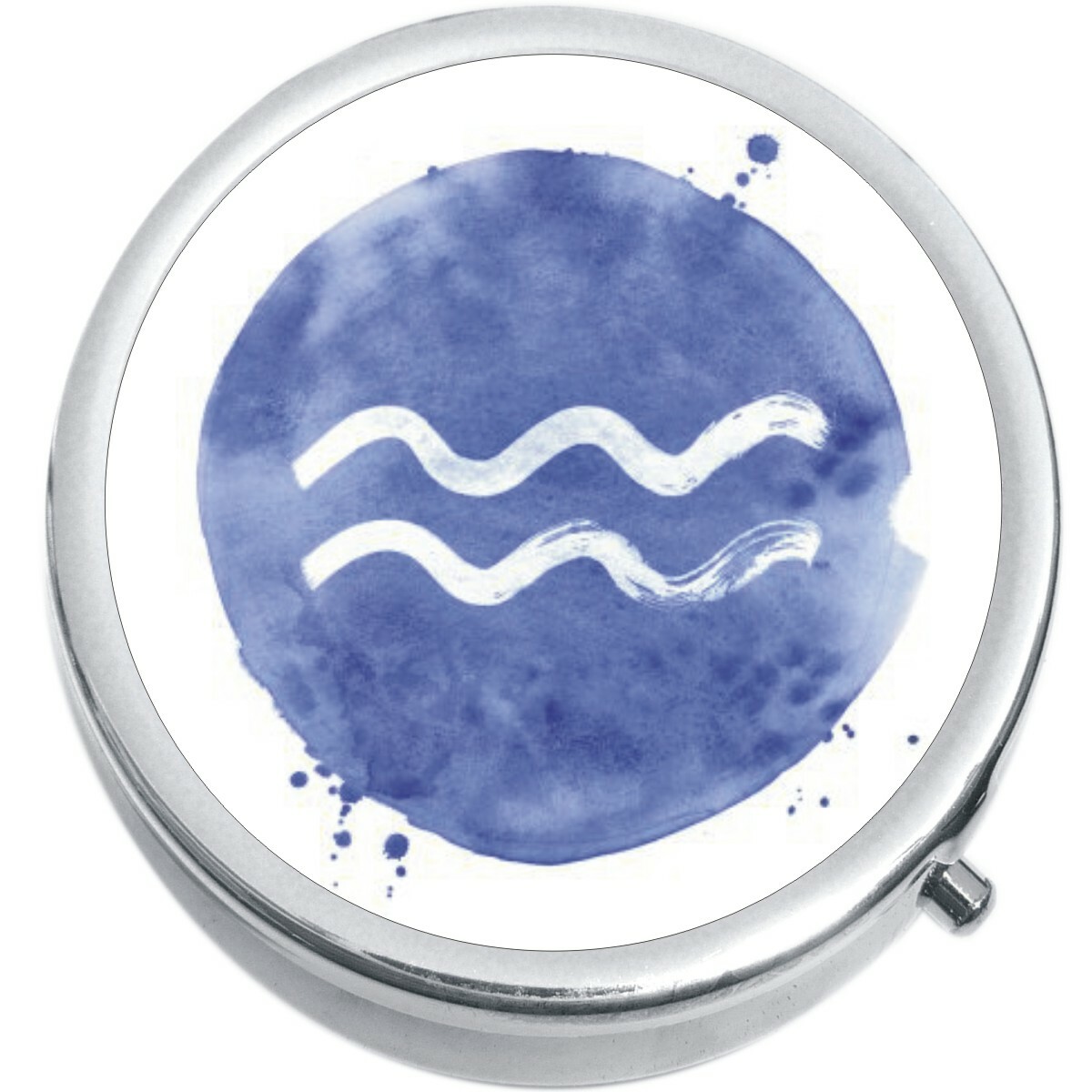Watercolor Aquarius Medicine Vitamin Pill Box