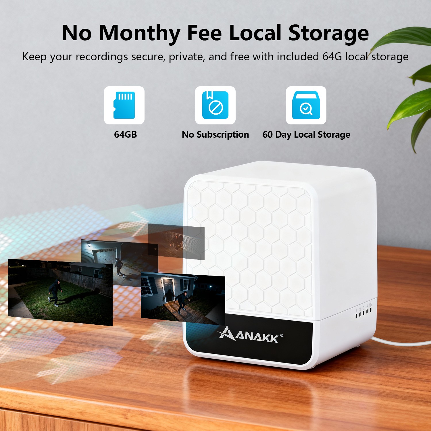 Anakk 4MP WiFi6 Wireless Security Camera System Solar Powered Outdoor PTZ CCTV
