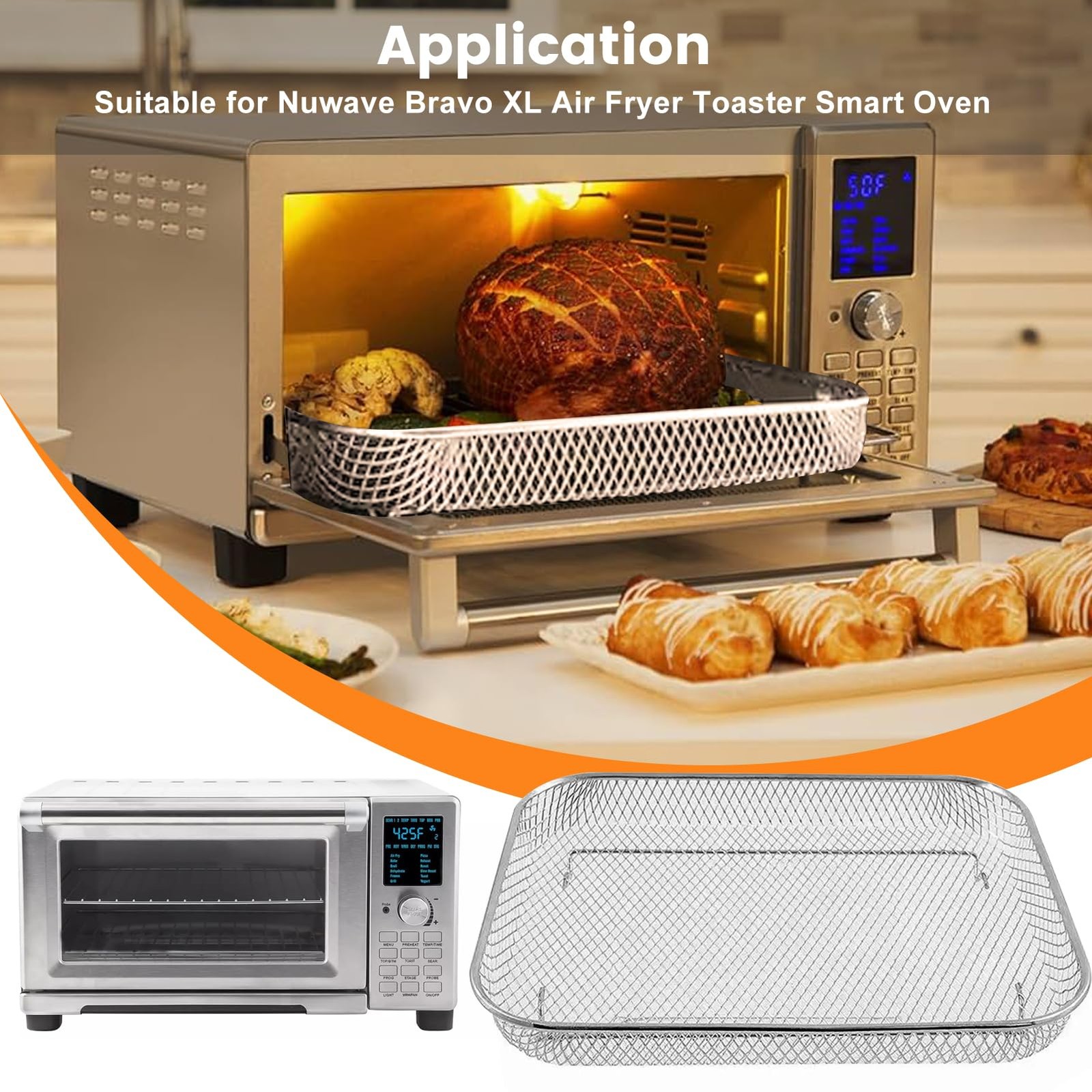Air Fryer Basket Replacement for Nuwave Bravo xl air fryer 11.7 * 9.7''
