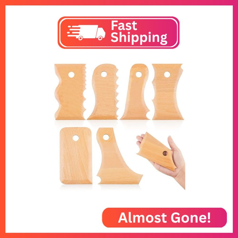 Amylove 7 pcs Big Size Pottery Foot Shaper Tools Pottery Trimming Tools Ceramics
