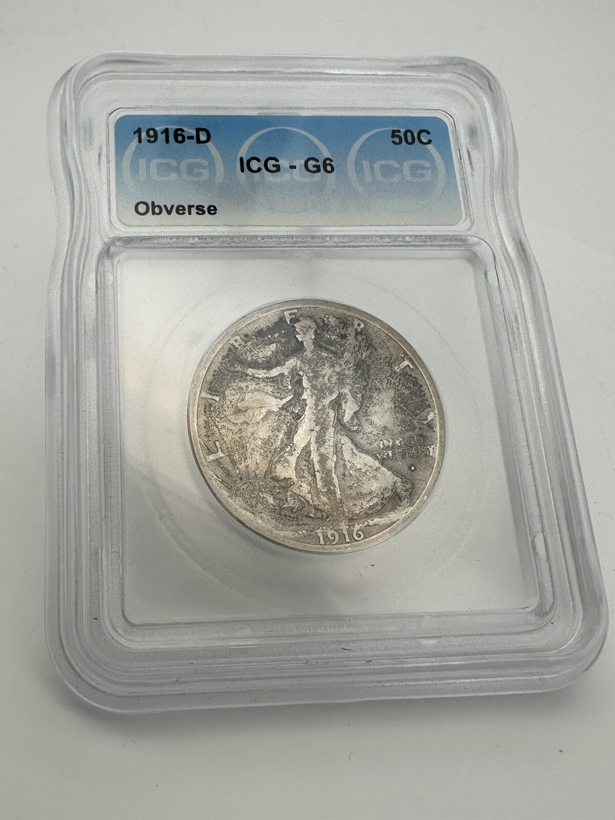 1916-D Walking Liberty Half Dollar 50c ICG G6