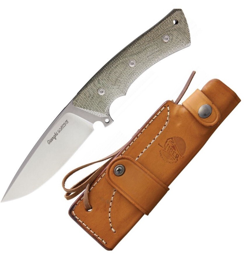 Viper Ganghi Fixed Knife 4.5" Full Tang Bohler N690 Steel Blade Micarta Handle