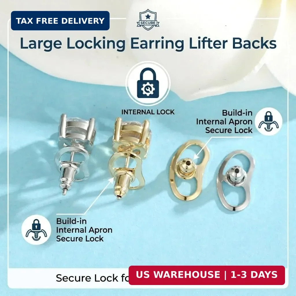Earring Backs for Droopy Ears, JIACHARMED Locking Bullet Earring Backs Replaceme