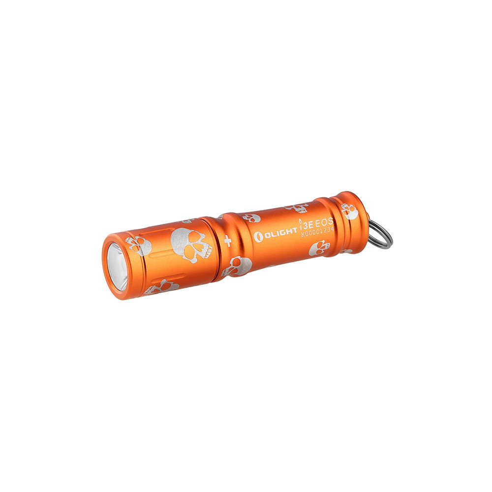 Olight I3E EOS Orange Skull EDC Keychain Waterproof Flashlight, 90 Lumens