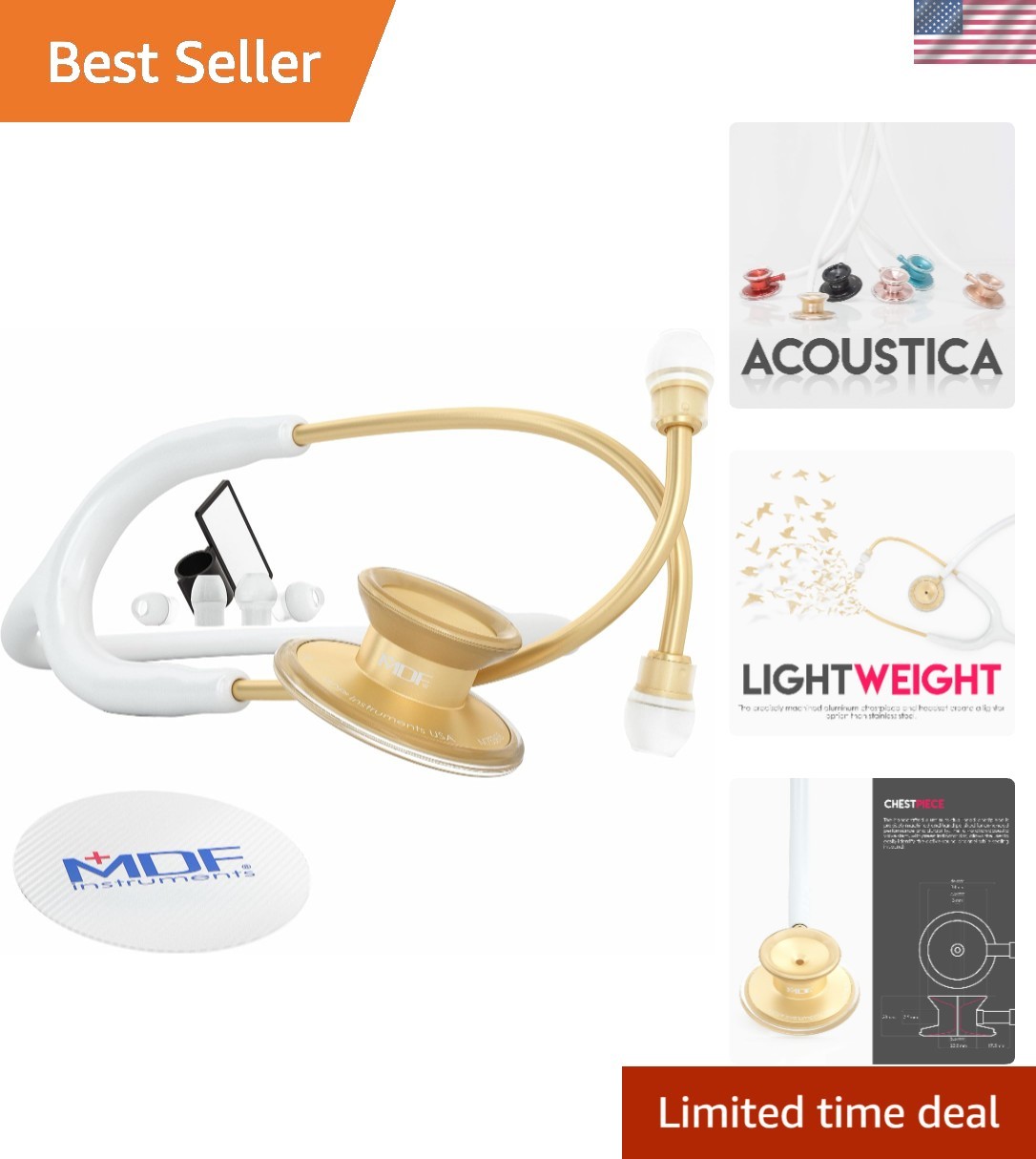 Trusted Acoustica Stethoscope: Comfortable Dual Head Design & Lifetime