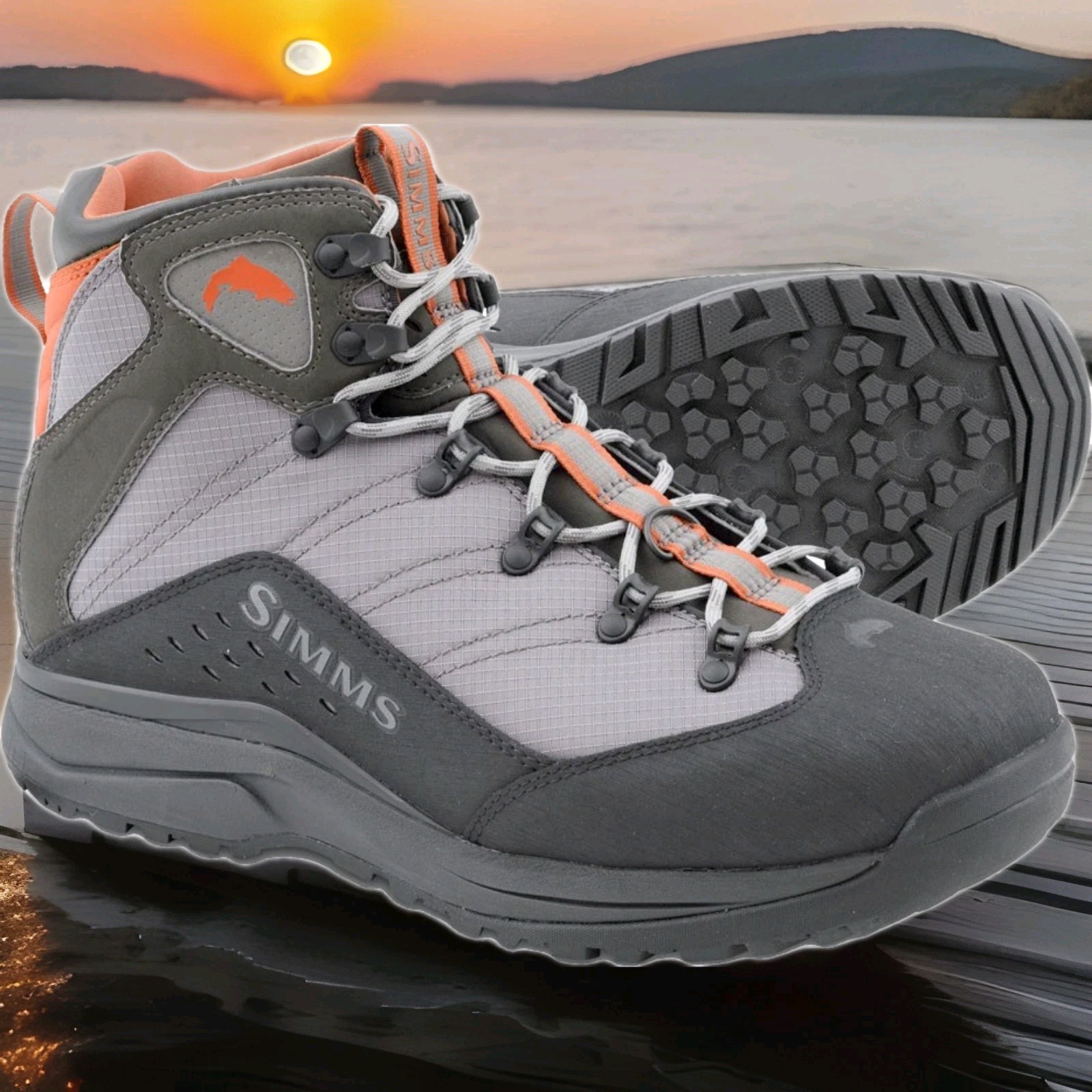 Simms Fishing VaporTread Boot Vibram Soles Wading Fishing Mens 8 Womens 10 NEW