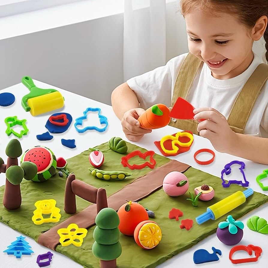 Dough Tools with 40 pcs Plastic Dough Cutters Animal Shapes