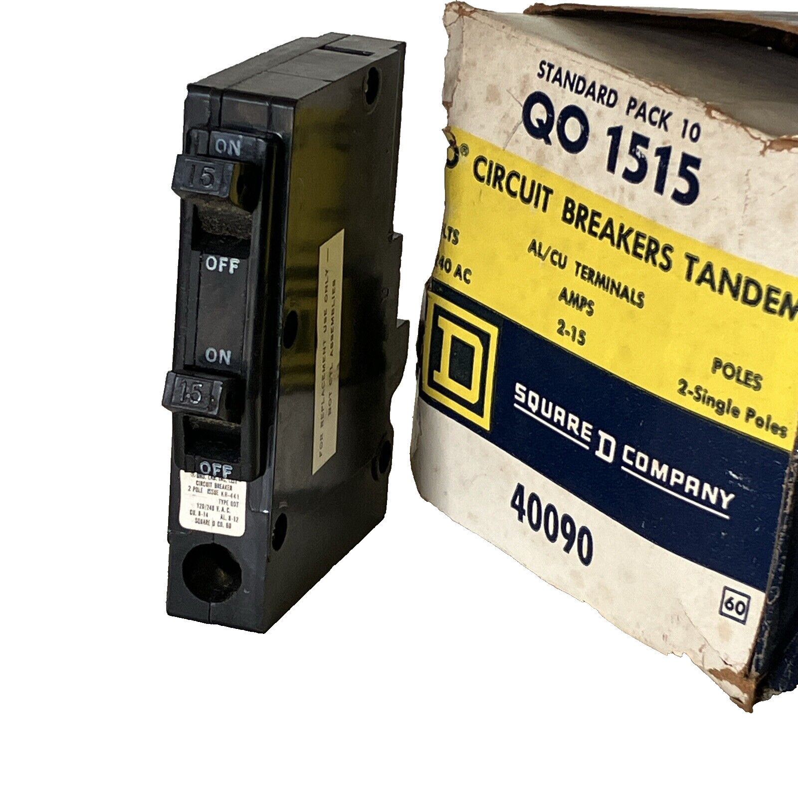 Square D QO1515 15 Amp 1 Pole Piggyback Metal Clip QOT1515 Clamp connect NEW!