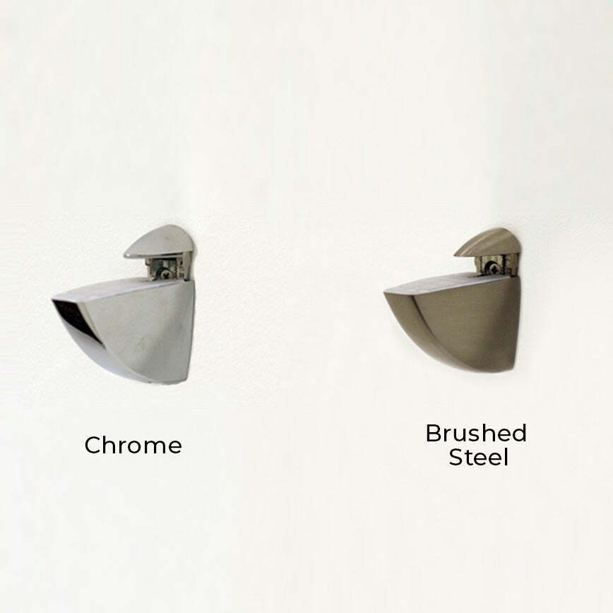 Chrome Oriole Shelf Brackets (Set of 2) By Spancraft Glass