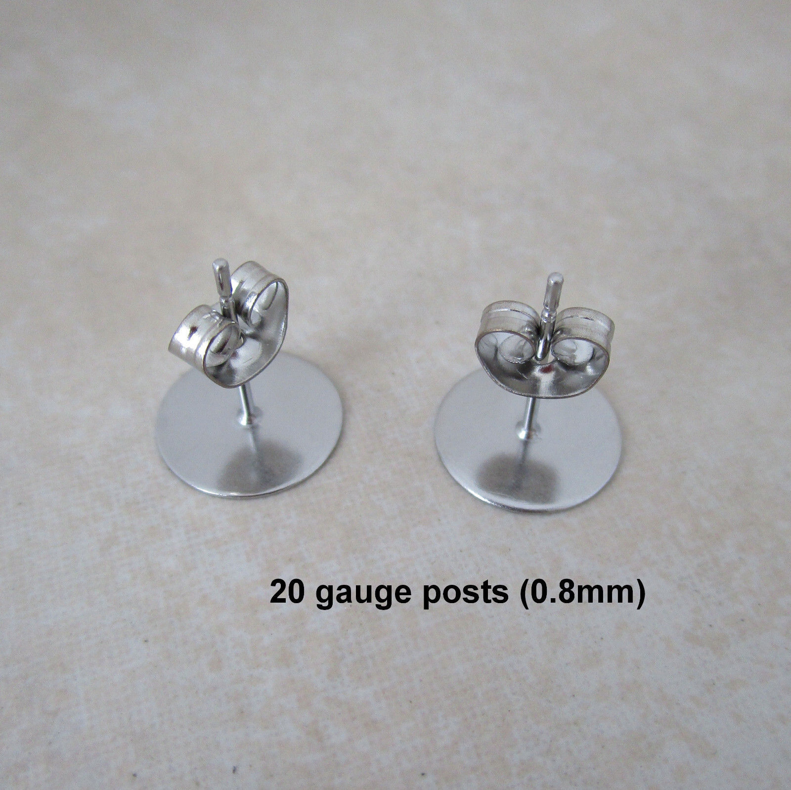 12 pairs earring studs 10mm pad hypoallergenic stainless steel