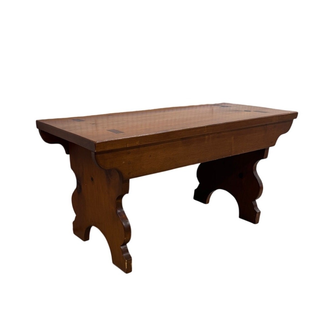 Rustic Solid Wood Bench Trestle Farmhouse