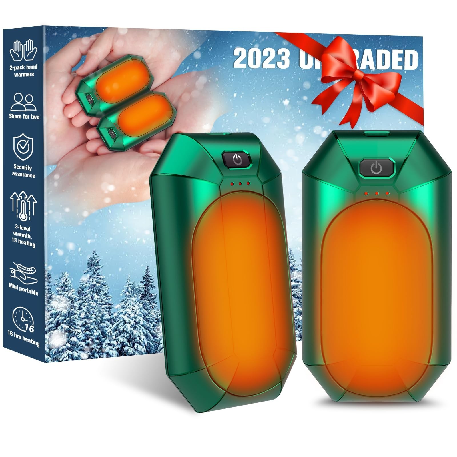 2 Pack Hand Warmers Rechargeable, Electric Hand Warmer Reusable, USB Handwarm...