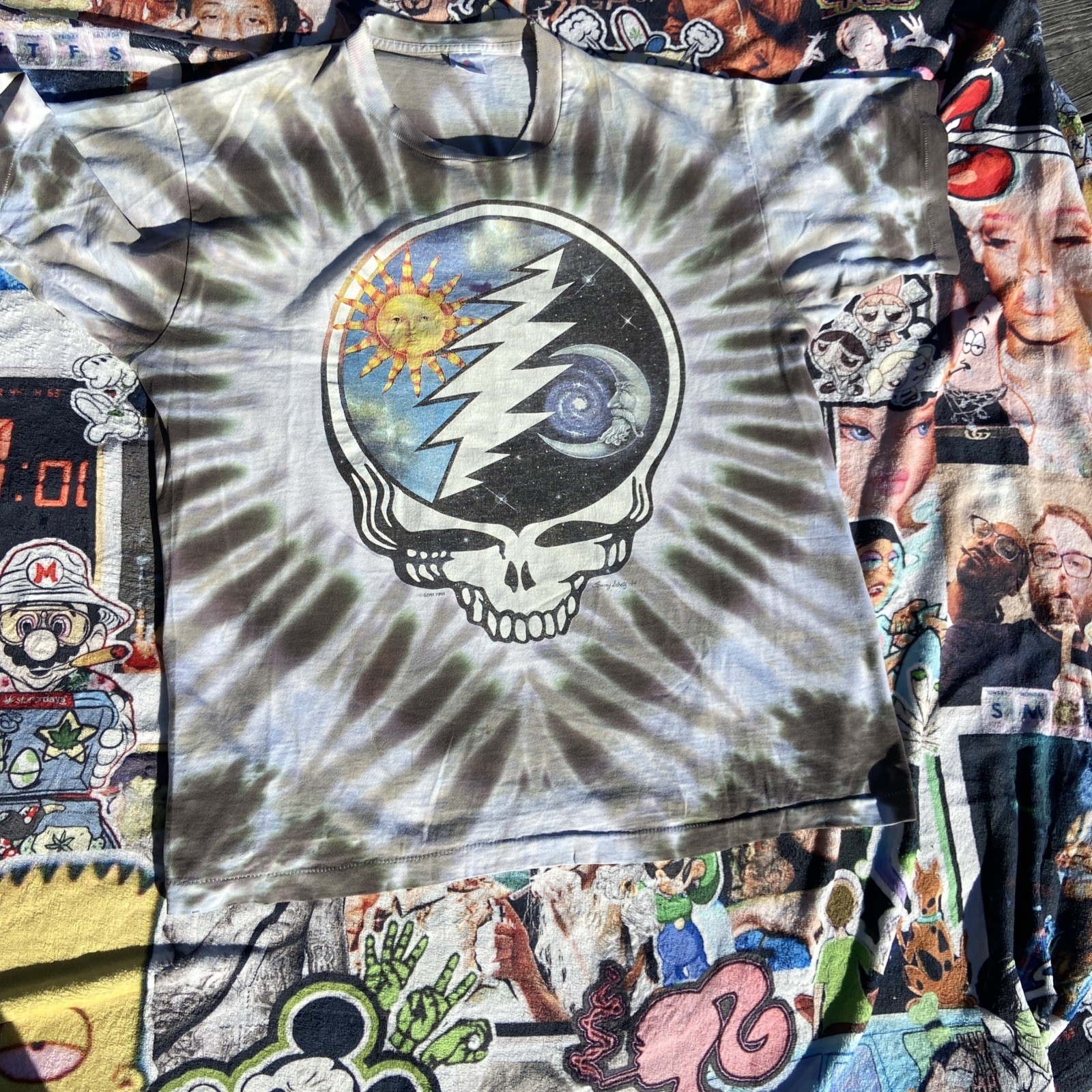 1994 Grateful Dead Stealie Shirt Vintage Summer Tour Sun Moon SYF Tie Dye XL M04