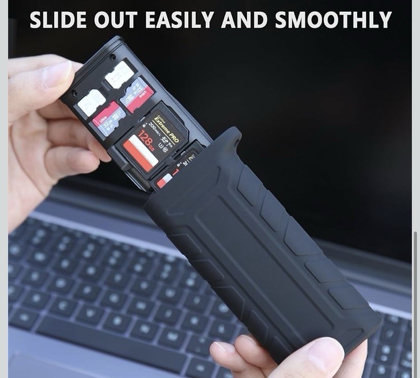 Multi-Function High-Speed SD/TF Card Reader, 2-in-1 Card Carrying Case Holder...