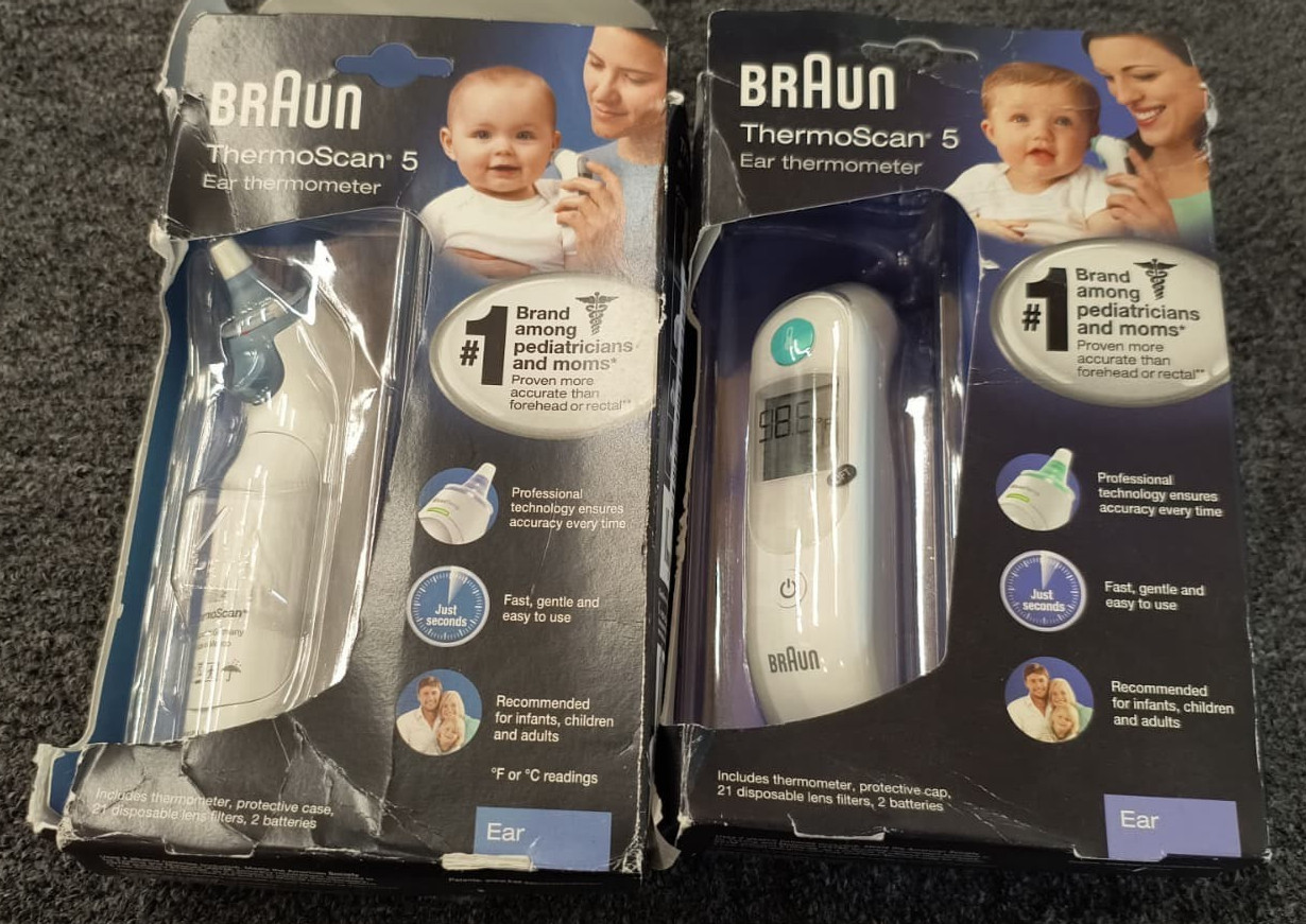 Lot of 2 - Braun ThermoScan 5 Digital Ear Thermometer IRT6020US White - OBN - Q2
