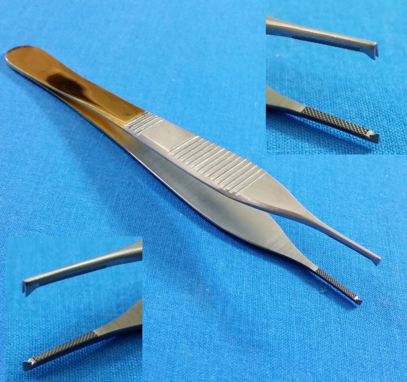 T/C ADSON TISSUE KOCHER FORCEPS 1X2 TEETH 4.75" with Tungsten Carbide Inserts