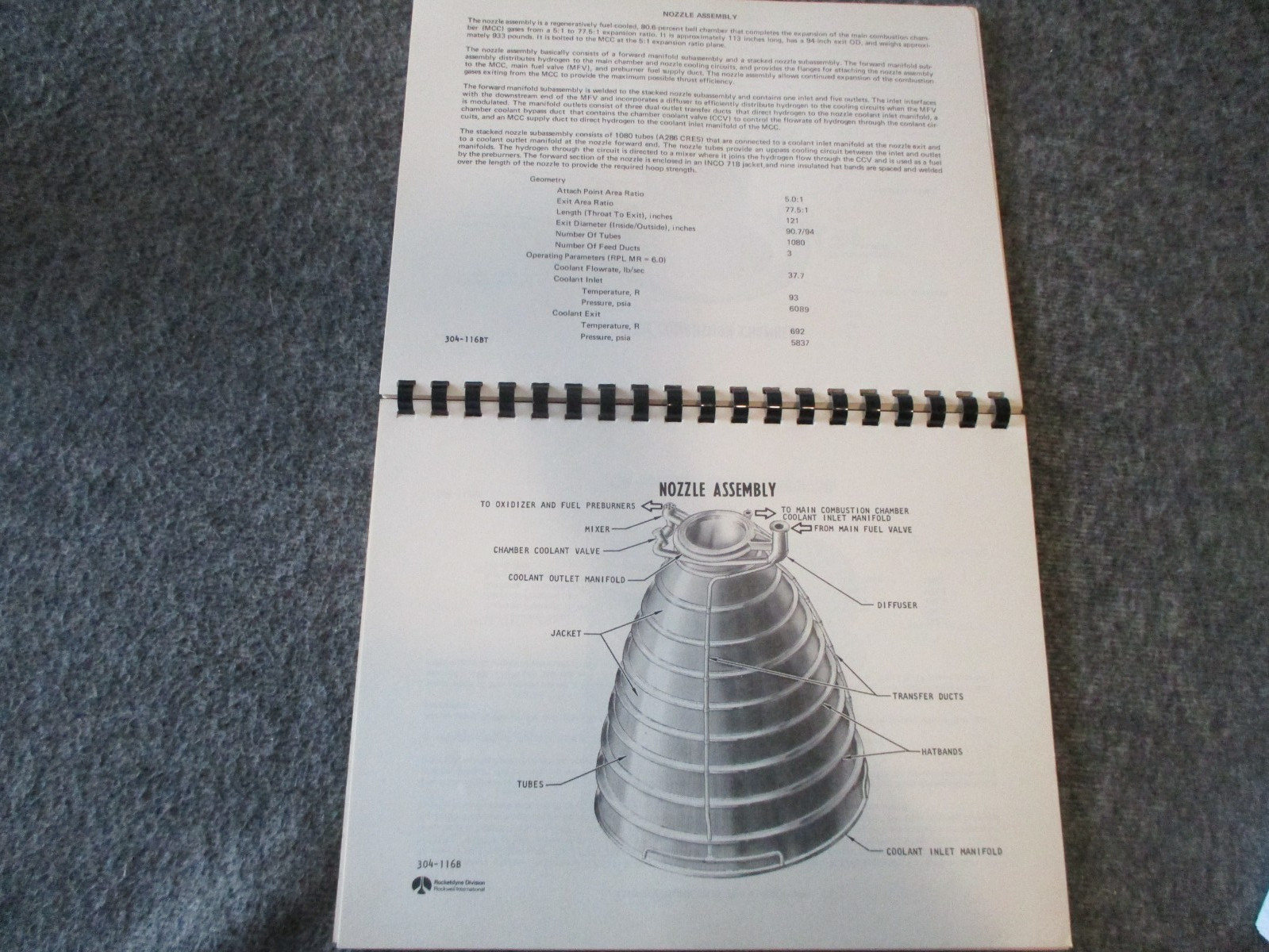 NASA/ROCKETDYNE SPACE SHUTTLE MAIN ENGINE "SSME" DESIGN FEATURES 1975 BOOK