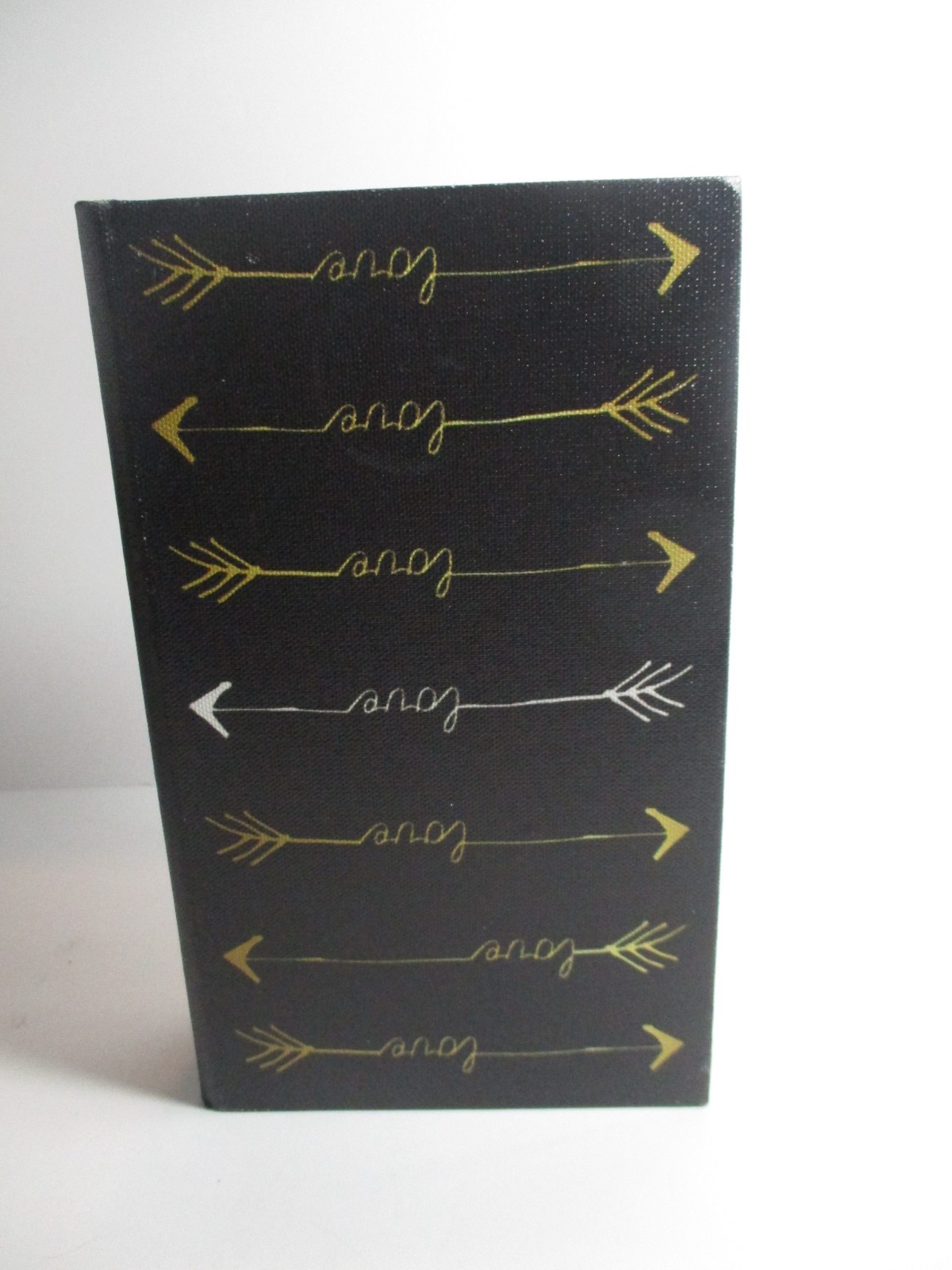 Medium Faux Book Box For Hidden Secret Storage Black with White Love Title
