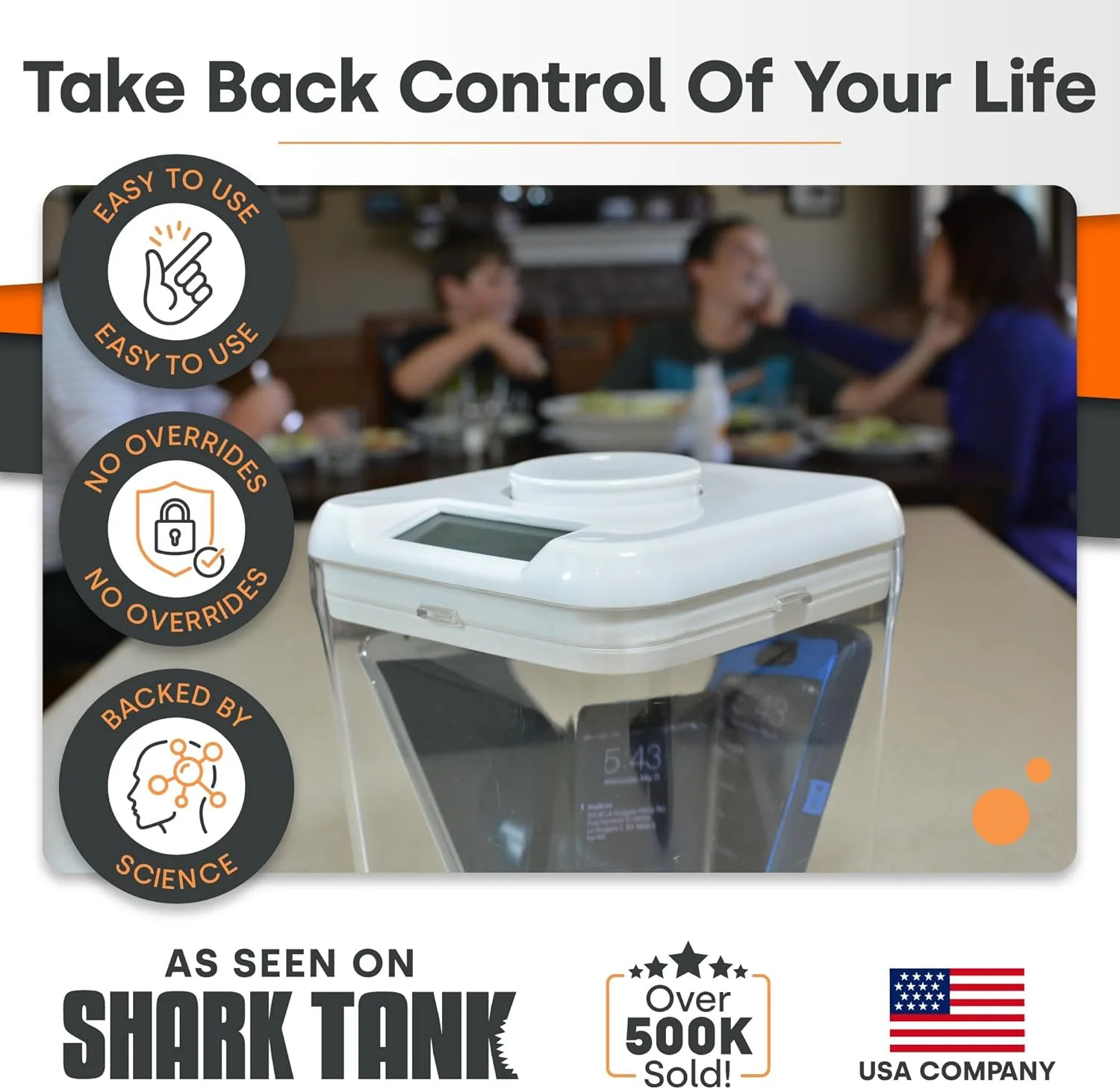 Kitchen Safe Time Lock Safe - Phone Safe Box with Timer, Timed Lock Box for Snac
