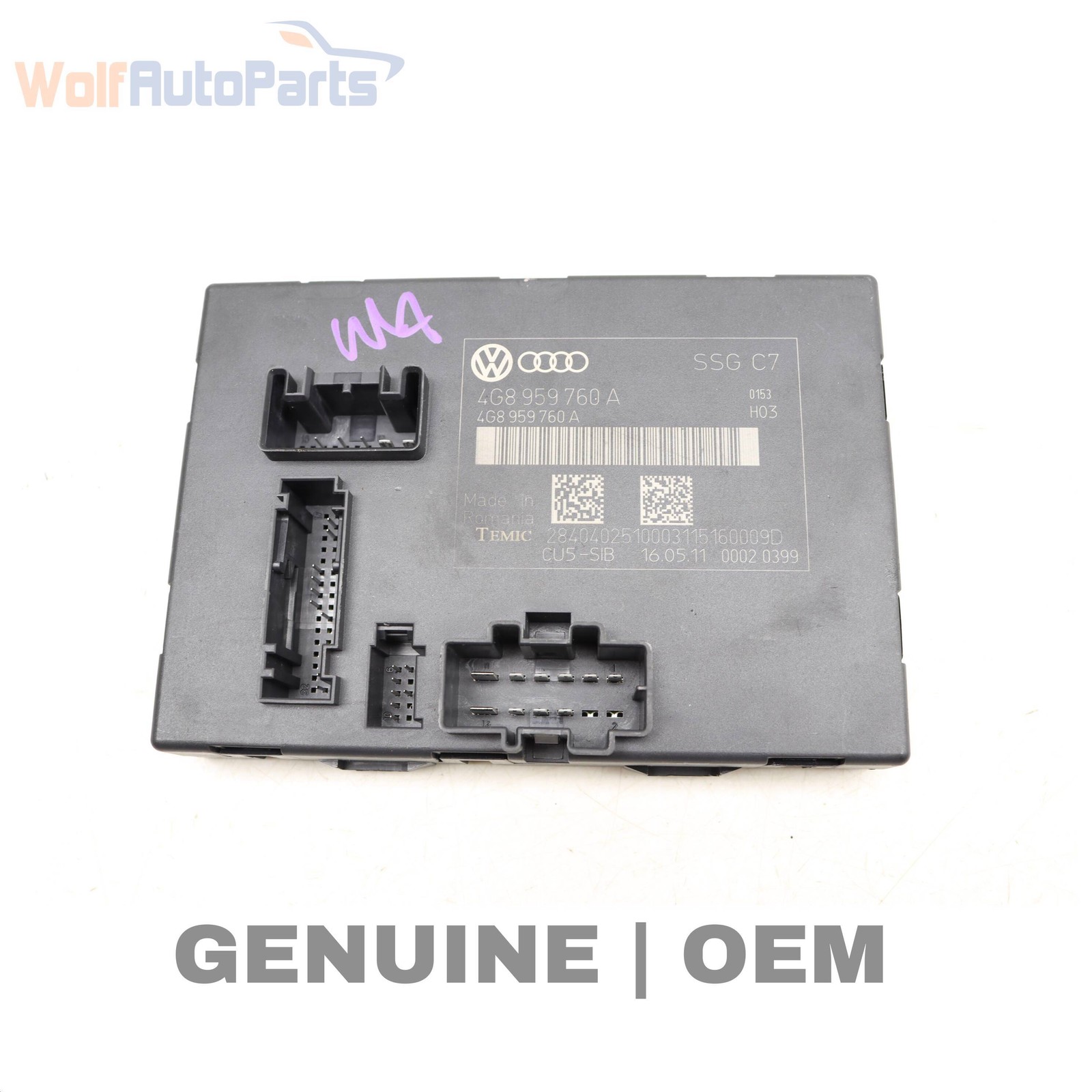 2012-2018 AUDI A6 QUATTRO - Front LEFT SEAT / Backrest Adjustment Control Module