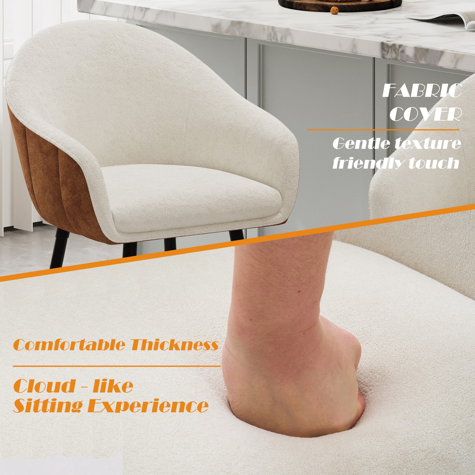 26.5'' Modern - Style counter height bar stools, with comfortable upholstery