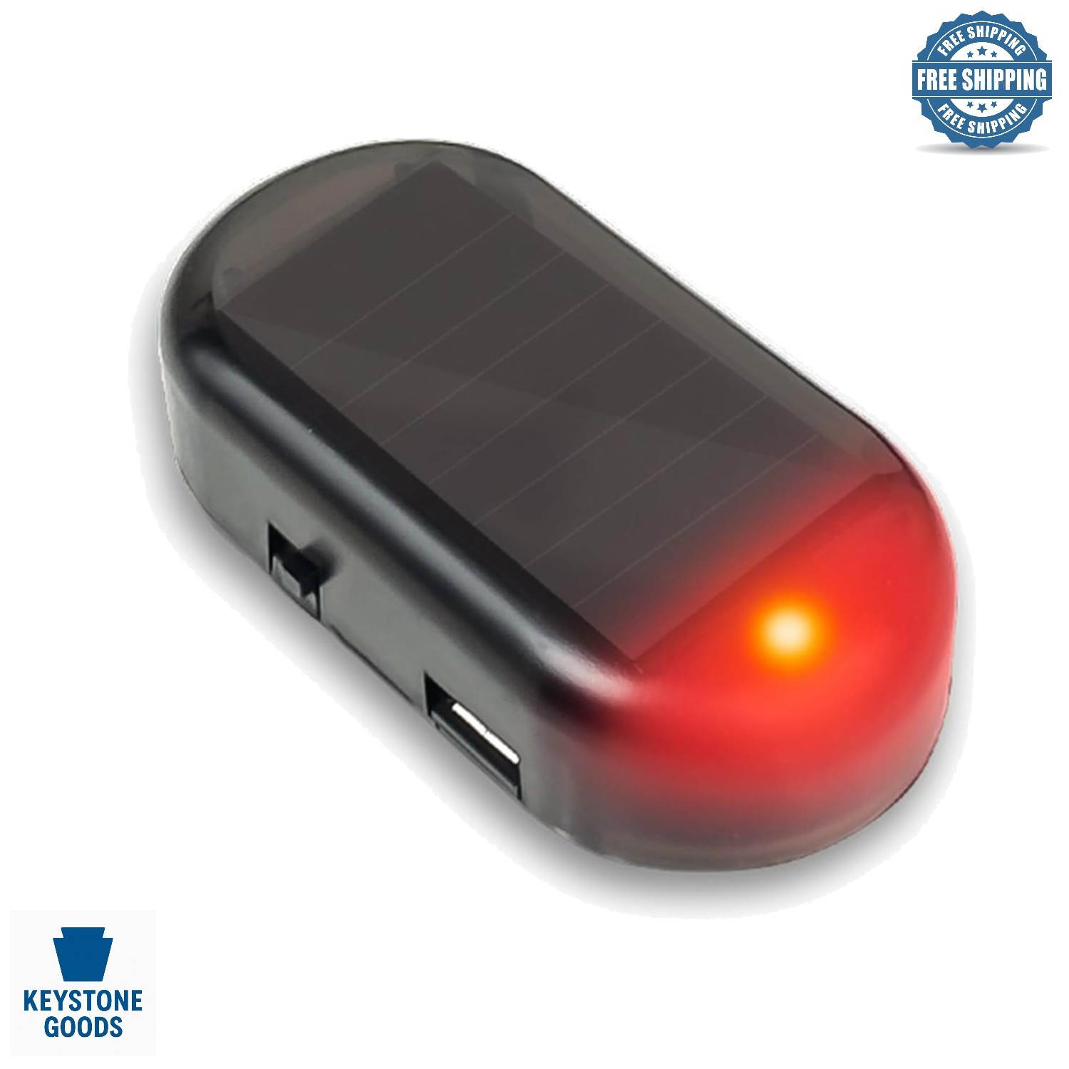 Solar-Powered Car Anti-Theft Flashing Alarm Light with USB