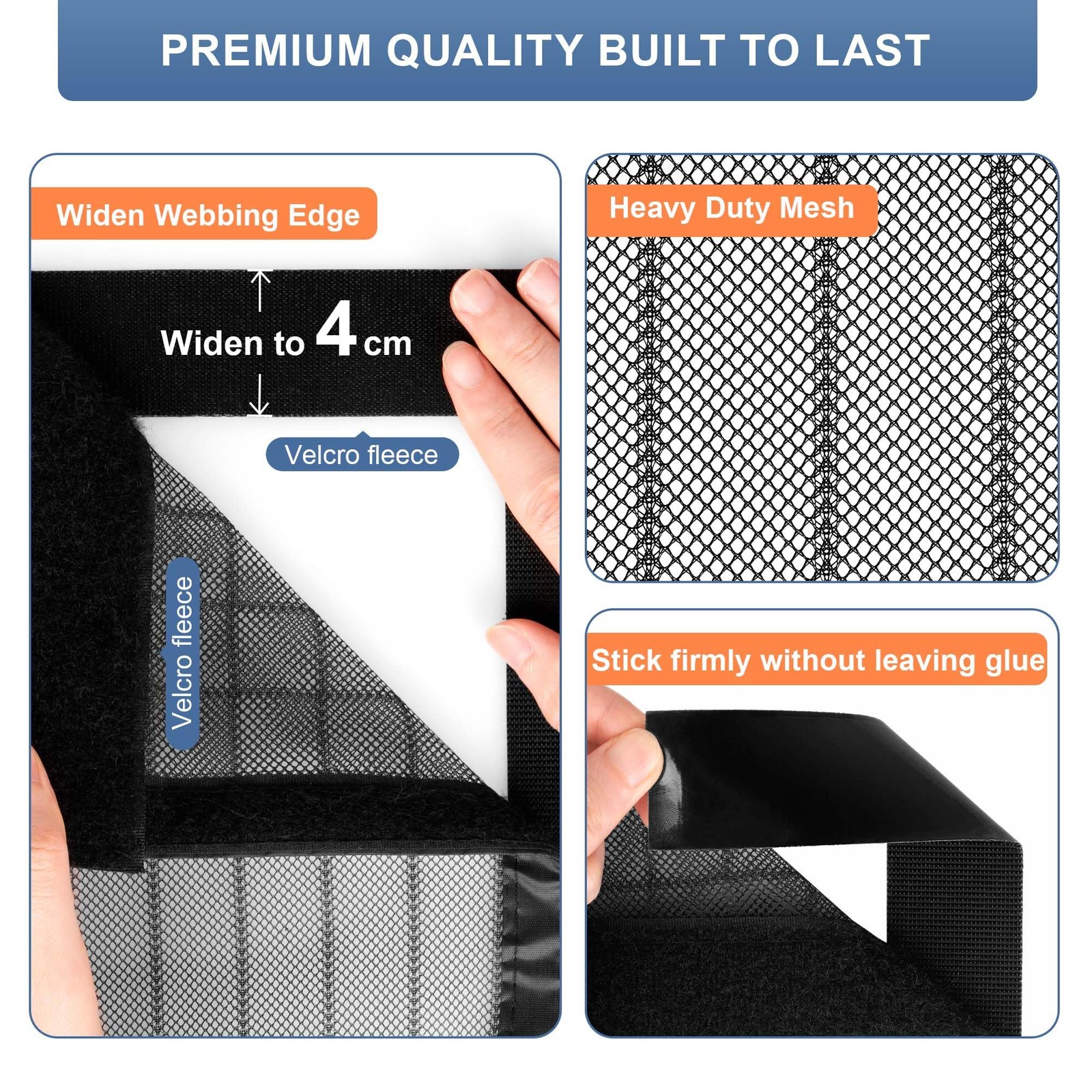 Magnetic Screen Door Mesh 34" x 82" - Fits 32" x 80" Door Size, Works for Pat...