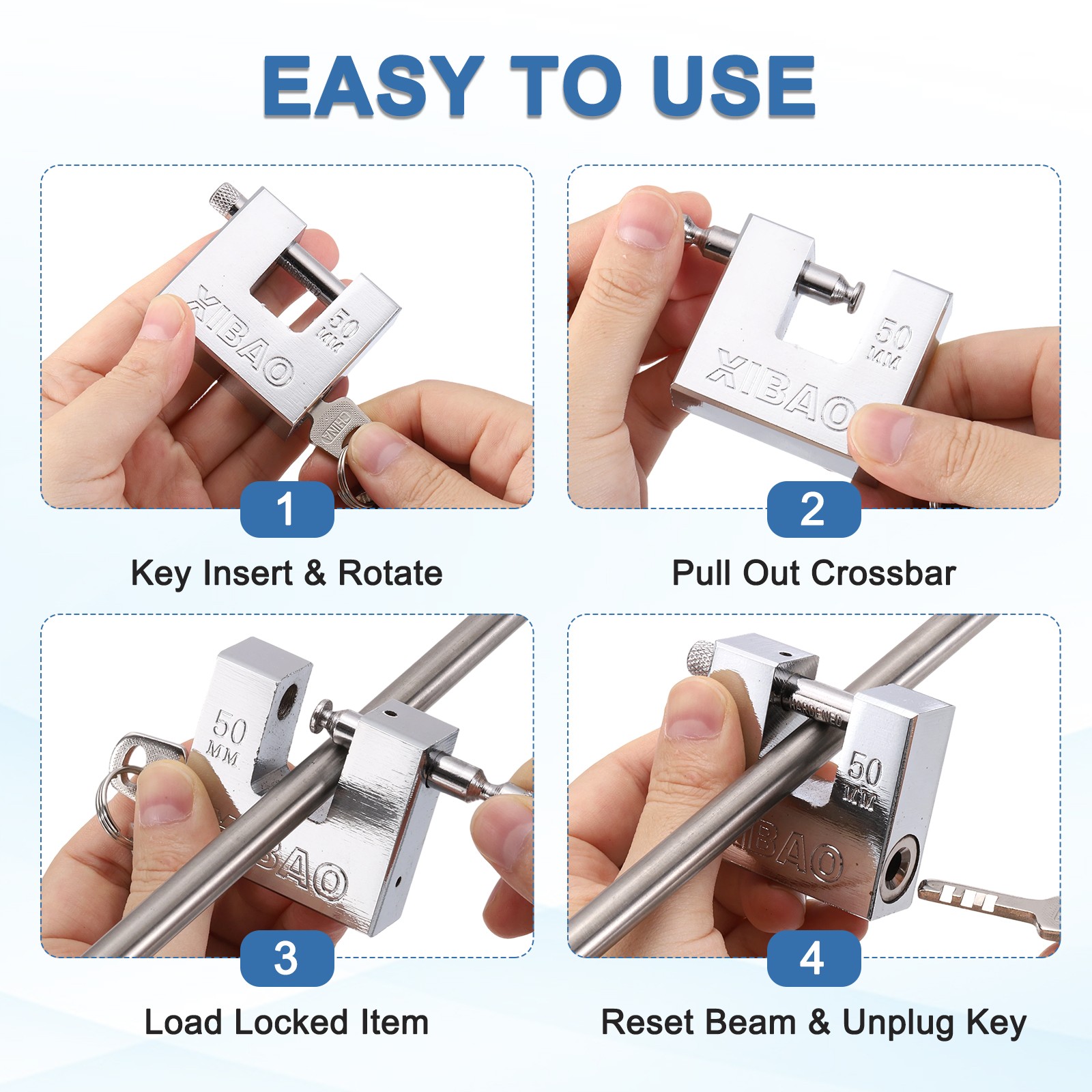 Shipping Container Lock with 3 Keys High Security Padlock (2 Inch)