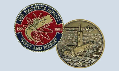 USS Nautilus SSN-571 Submarine First And Finest Nuclear Military Challenge Coin