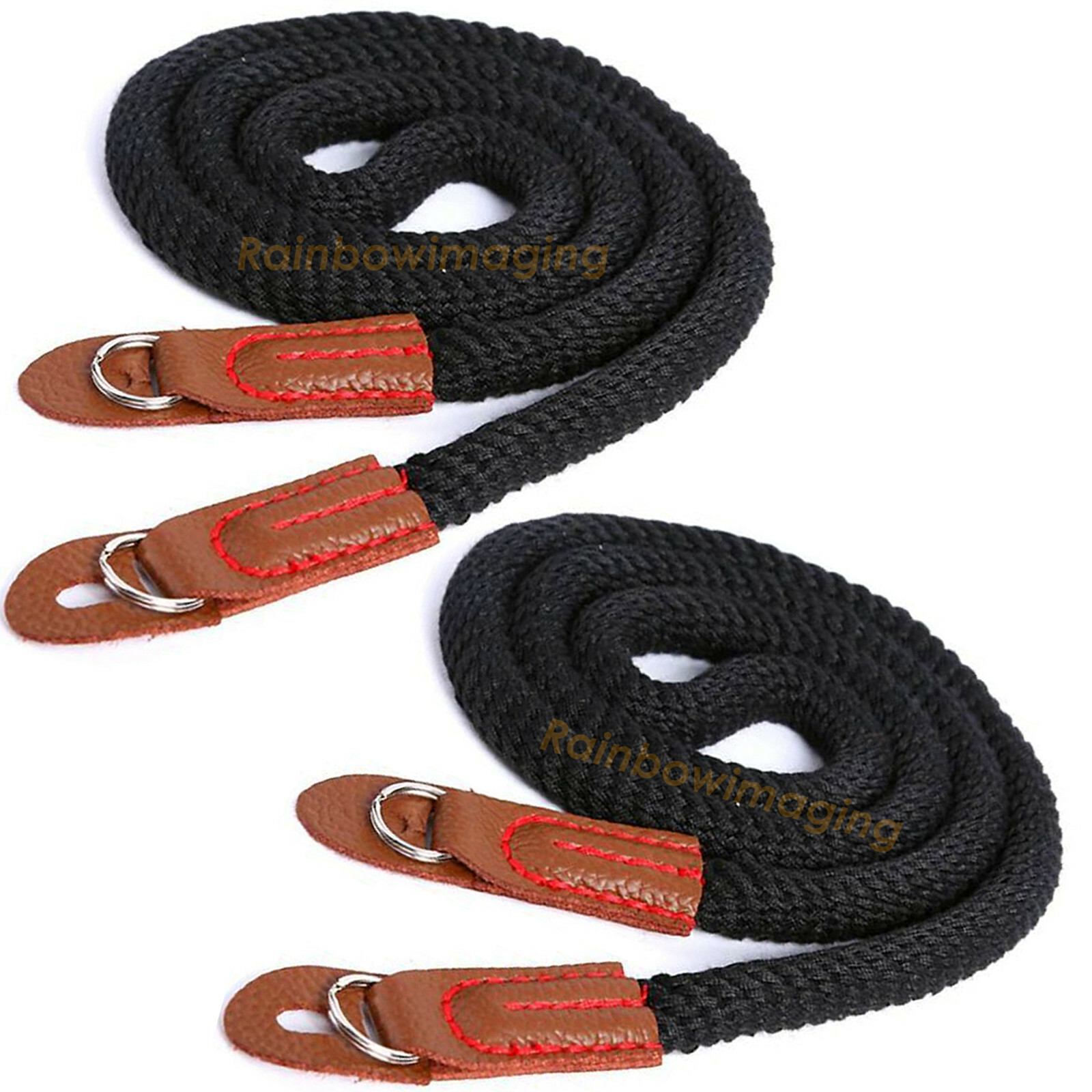 (2 Pcs ) Black Soft Cotton Shoulder Neck Strap Olympus E-M1 E-M5 E-M10 II III IV