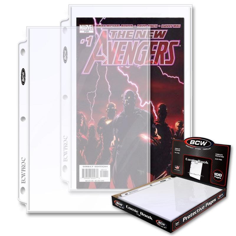 25 BCW Sheets BCW Pro 1 Pocket Acid Free Comic Book Pages to fit Album Binders