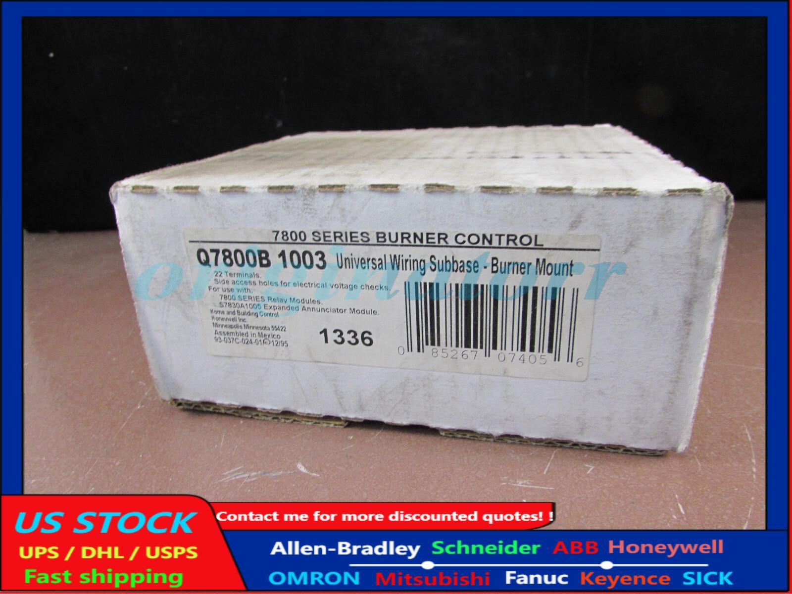 Q7800B 1003 Honeywell Subbase Universal Wiring 4 Sided 22 Terminals Q7800B1003