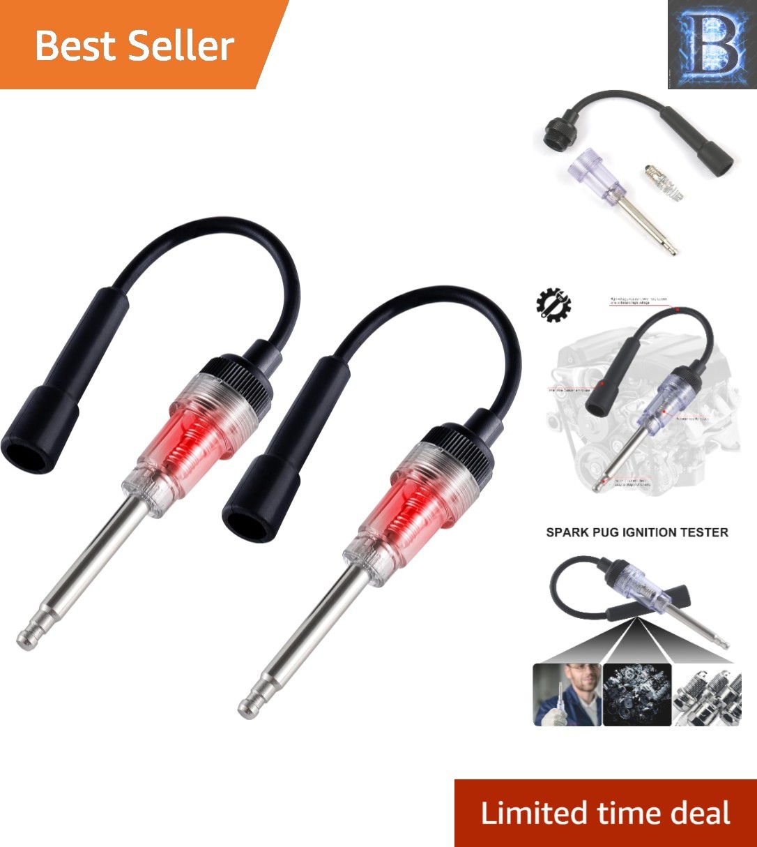 2PCS Inline Spark Plug Tester - Quick Engine Diagnostics for Professionals