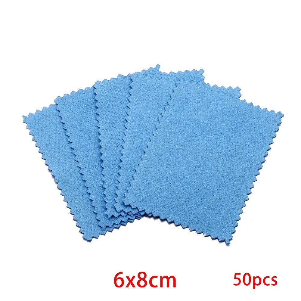50PCS Jewelry Polishing Cleaning Cloth Soft Wipes for Silver Gold Shine Care