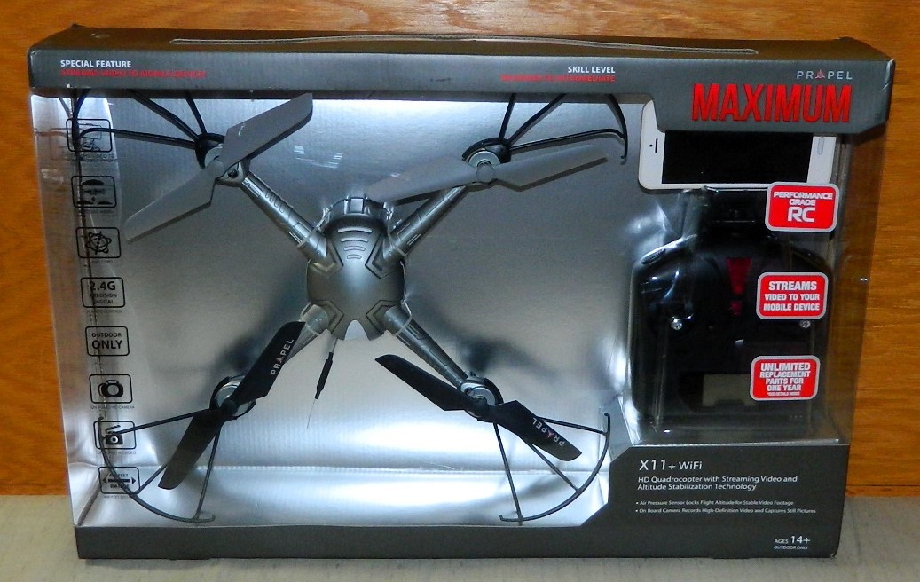 Propel Maximum X11+WiFi HD Quadrocopter with Streaming Video and AST New Sealed