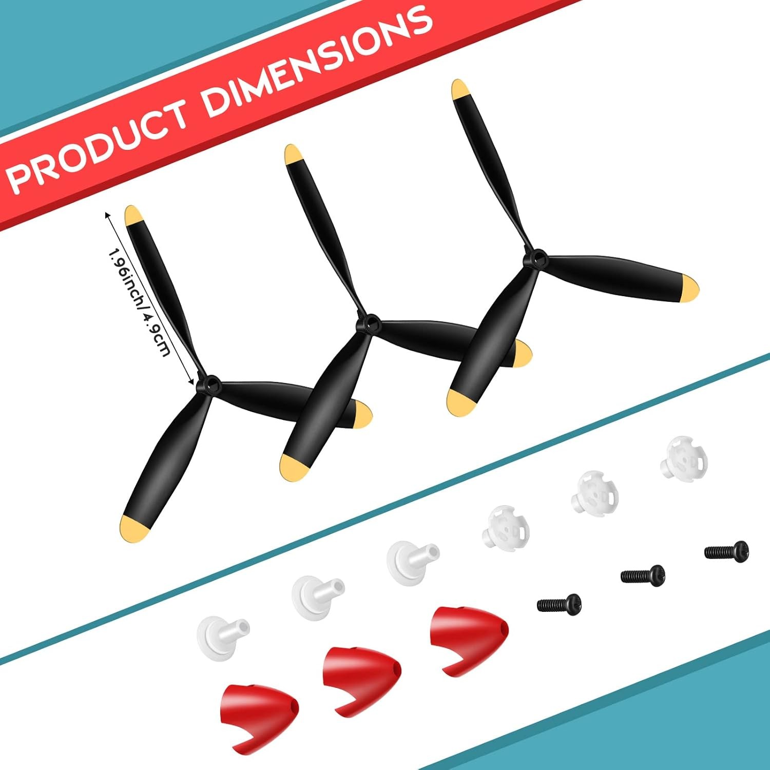 Outus 3 Sets Spare RC Plane Propellers 3 Blade Propeller Compatible with P40...