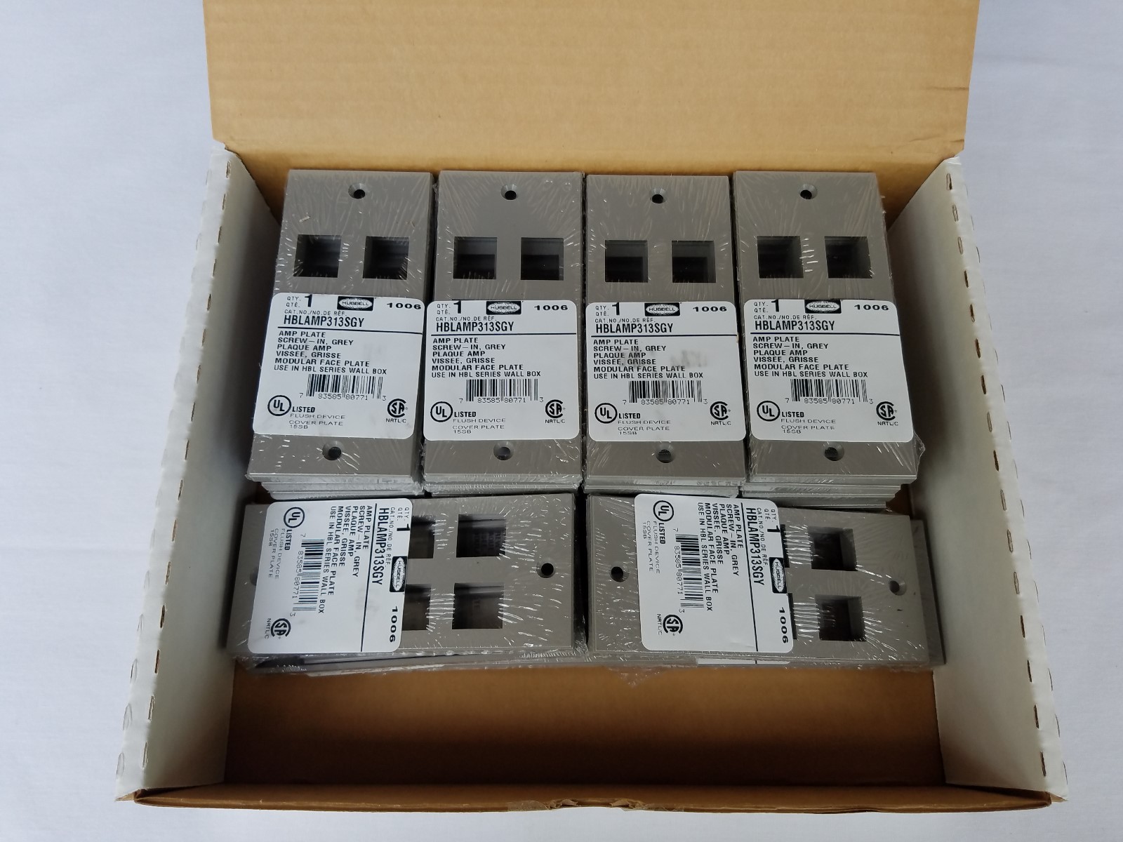 HBLAMP313SGY Hubbell Open Systems 6-Port Screw-Type Face Plate Gray - LOT OF 5