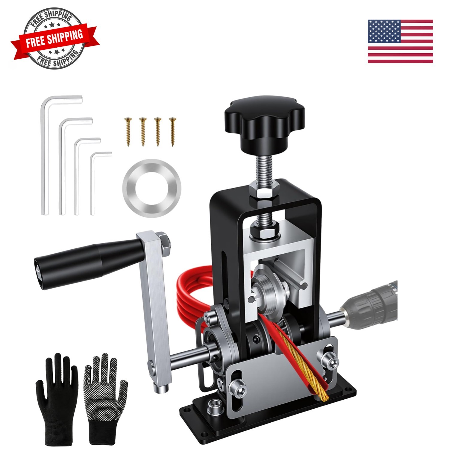 Wire Stripper Machine, 0.06"-1" Manual Wire Stripping Machine, Scrapping Copp...