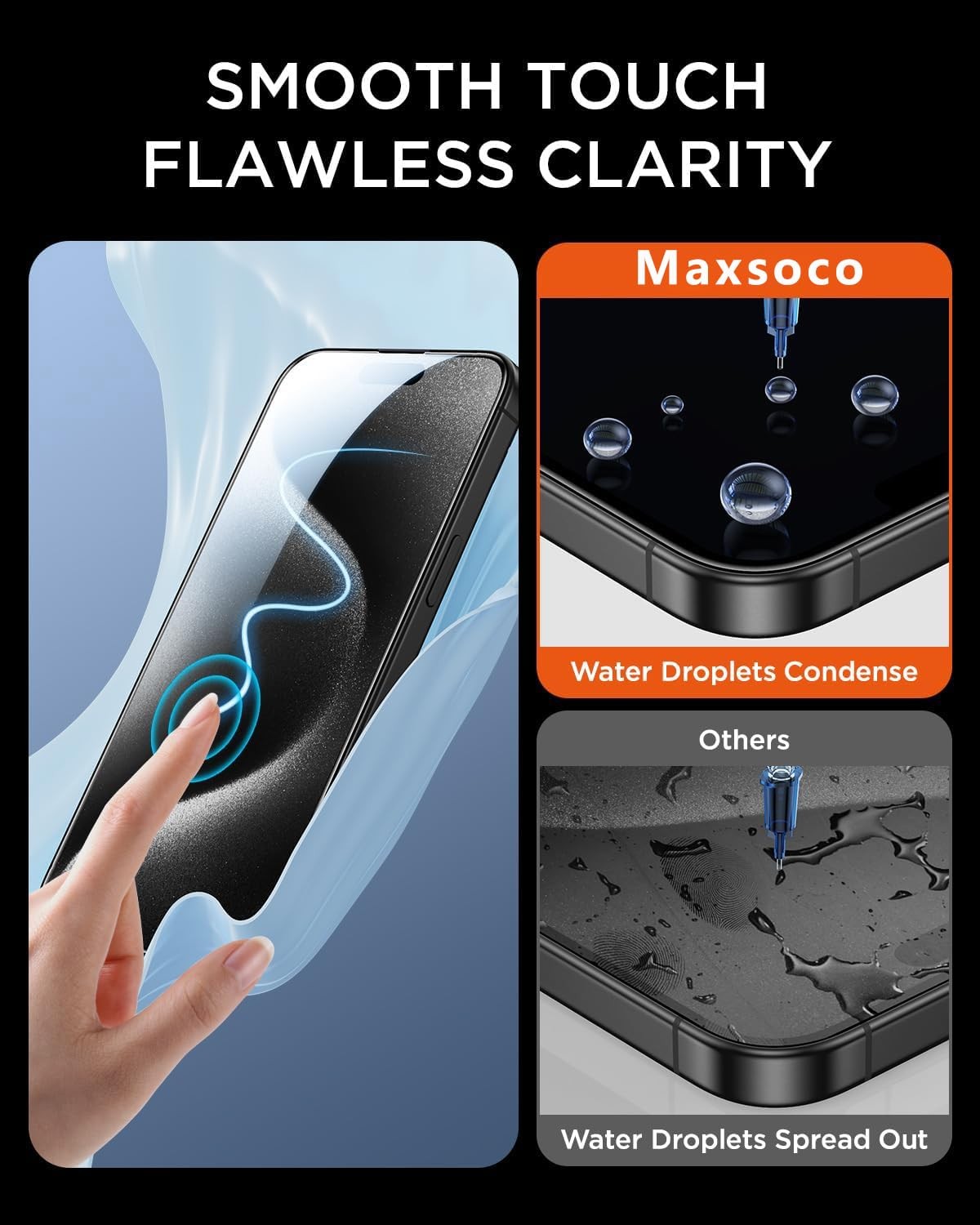 Maxsoco for OnePlus 15 Privacy Screen Protector with Camera Lens 15